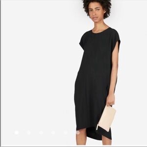 Everlane Japenese Goweave Cocoon Black Midi Dress Size 6